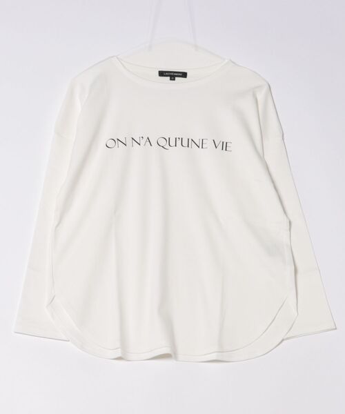 LAUTREAMONT（ロートレアモン）の「ベーシックロングスリーブT≪接触冷感/洗濯機で洗える≫（Tシャツ/カットソー・レディース・ホワイト/ホワイト系その他/ブラック系その他・9号）」の2枚目の写真
