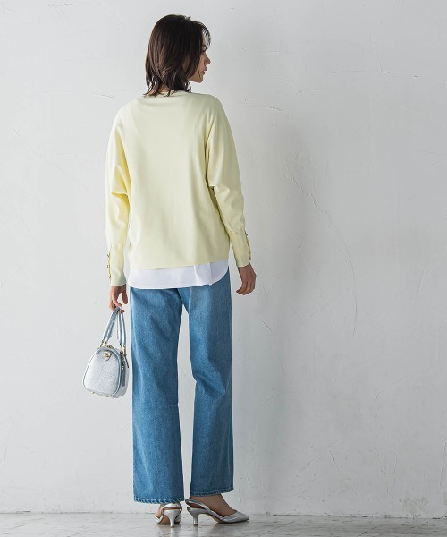 LAUTREAMONT（ロートレアモン）の「ベーシックロングスリーブT≪接触冷感/洗濯機で洗える≫（Tシャツ/カットソー・レディース・ホワイト/ホワイト系その他/ブラック系その他・9号）」の21枚目の写真