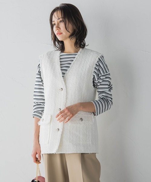 LAUTREAMONT（ロートレアモン）の「ベーシックロングスリーブT≪接触冷感/洗濯機で洗える≫（Tシャツ/カットソー・レディース・ホワイト/ホワイト系その他/ブラック系その他・9号）」の20枚目の写真