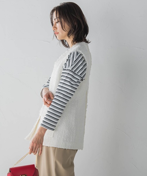 LAUTREAMONT（ロートレアモン）の「ベーシックロングスリーブT≪接触冷感/洗濯機で洗える≫（Tシャツ/カットソー・レディース・ホワイト/ホワイト系その他/ブラック系その他・9号）」の18枚目の写真