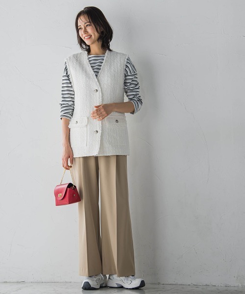 LAUTREAMONT（ロートレアモン）の「ベーシックロングスリーブT≪接触冷感/洗濯機で洗える≫（Tシャツ/カットソー・レディース・ホワイト/ホワイト系その他/ブラック系その他・9号）」の15枚目の写真