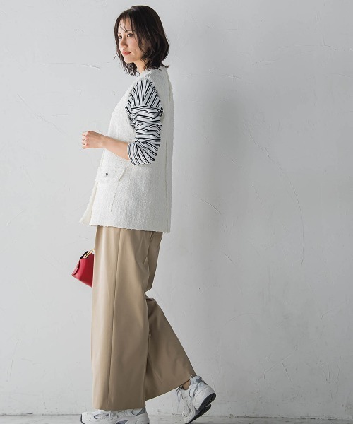 LAUTREAMONT（ロートレアモン）の「ベーシックロングスリーブT≪接触冷感/洗濯機で洗える≫（Tシャツ/カットソー・レディース・ホワイト/ホワイト系その他/ブラック系その他・9号）」の14枚目の写真