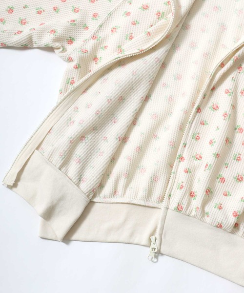 JEMORGAN（ジェーイーモーガン）の「JEMORGAN（ジェーイーモーガン）フラワープリント 小花柄ワッフルサーマル ダブルジップアップパーカー レディース（パーカー・レディース・ピンク系その他/パープル系その他2/ホワイト系その他/パープル系その他/ブルー系その他/ブルー系その他2・FREE）」の10枚目の写真