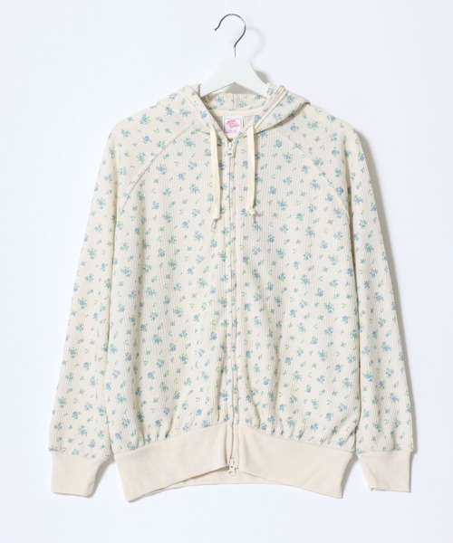 JEMORGAN（ジェーイーモーガン）の「JEMORGAN（ジェーイーモーガン）フラワープリント 小花柄ワッフルサーマル ダブルジップアップパーカー レディース（パーカー・レディース・ピンク系その他/パープル系その他2/ホワイト系その他/パープル系その他/ブルー系その他/ブルー系その他2・FREE）」の19枚目の写真