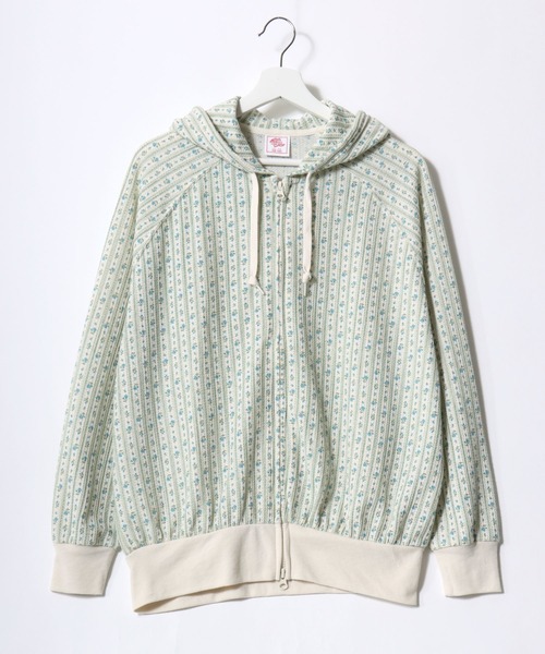 JEMORGAN（ジェーイーモーガン）の「JEMORGAN（ジェーイーモーガン）フラワープリント 小花柄ワッフルサーマル ダブルジップアップパーカー レディース（パーカー・レディース・ピンク系その他/パープル系その他2/ホワイト系その他/パープル系その他/ブルー系その他/ブルー系その他2・FREE）」の7枚目の写真