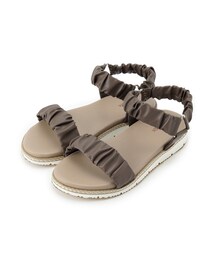 SHOO・LA・RUE | くしゅくしゅデザインが大人の抜け感をプラスする ギャザーベルトサンダル(サンダル)