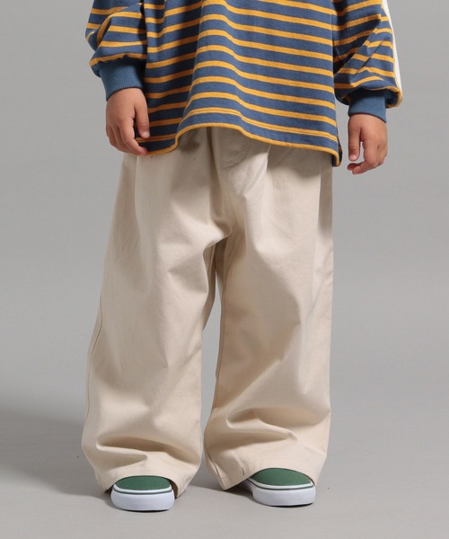GEORGE'S(ジョージズ)の「【KIDS】ツイルワイドパンツ(チノパンツ・キッズ・ライトブルー/ベージュ/ネイビー・110/130/150)」の2枚目の写真