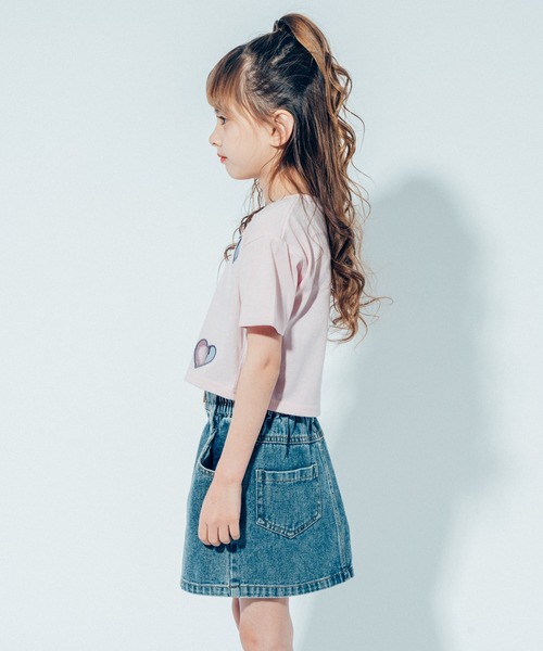 URBAN CHERRY（アーバンチェリー）の「【吸水速乾】ハートカットワーククロップドTシャツ（Tシャツ/カットソー・キッズ・ピンク/レッド/チャコール/ブルー・110cm/120cm/130cm/140cm/150cm）」の16枚目の写真