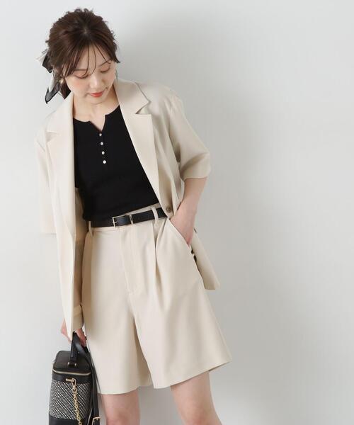 PROPORTION BODY DRESSING(プロポーションボディドレッシング)の「ハーフパンツ / 1215130500(その他パンツ・レディース・オフホワイト/ダークグレー・SMALL/MEDIUM)」の1枚目の写真