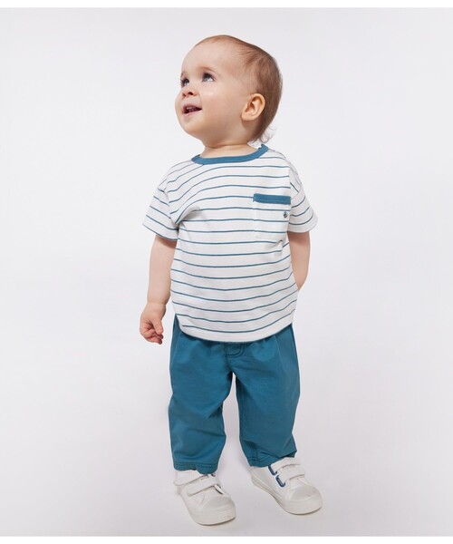 PETIT BATEAU（プチバトー）の「半袖Ｔシャツ（Tシャツ/カットソー・キッズ・ホワイト×グリーン・18MONTH/12MONTH/24MONTH/36MONTH）」の2枚目の写真