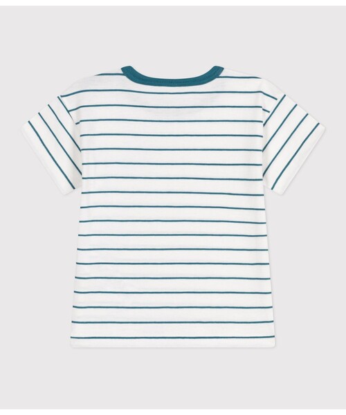 PETIT BATEAU（プチバトー）の「半袖Ｔシャツ（Tシャツ/カットソー・キッズ・ホワイト×グリーン・18MONTH/12MONTH/24MONTH/36MONTH）」の4枚目の写真