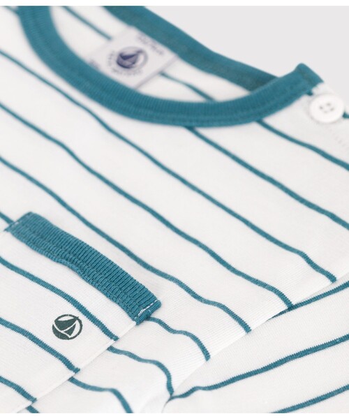 PETIT BATEAU（プチバトー）の「半袖Ｔシャツ（Tシャツ/カットソー・キッズ・ホワイト×グリーン・18MONTH/12MONTH/24MONTH/36MONTH）」の5枚目の写真