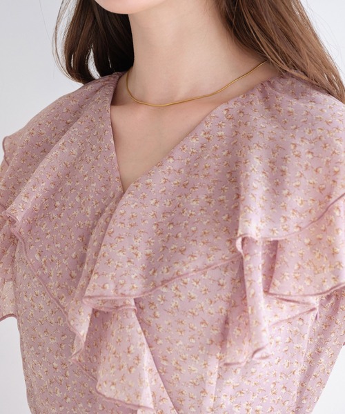 alotta（アロッタ）の「フリルカシュクールワンピース（ワンピース・レディース・ホワイト/ラベンダー/ブラック・M/L/LL/3L）」の14枚目の写真