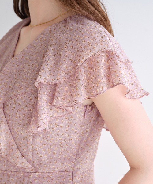 alotta（アロッタ）の「フリルカシュクールワンピース（ワンピース・レディース・ホワイト/ラベンダー/ブラック・M/L/LL/3L）」の15枚目の写真