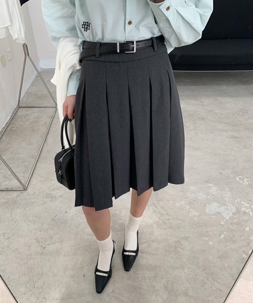 【BOTTEAGA】プリーツミディスカート BOTTEGA VENETA ツイル レイヤード ミディ丈プリーツスカート