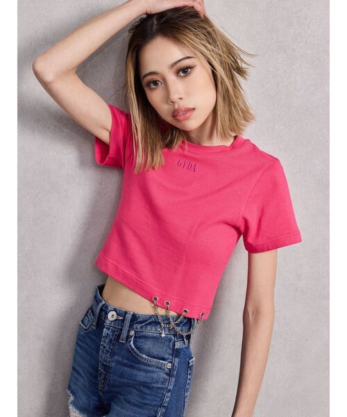 GCDS 売れ筋商品|||ジーシーディーエス Tシャツ トップス レディース Tops Pink GCDS ジーシーディーエス Tシャツ トップス レディース T-shirts