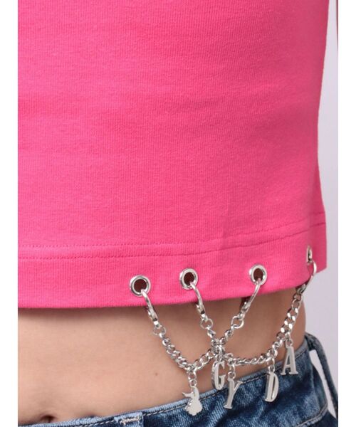 GYDA（ジェイダ）の「GYDA chaincharm トップス（Tシャツ/カットソー・レディース・オフホワイト/ブラック/ピンク・FREE）」の22枚目の写真