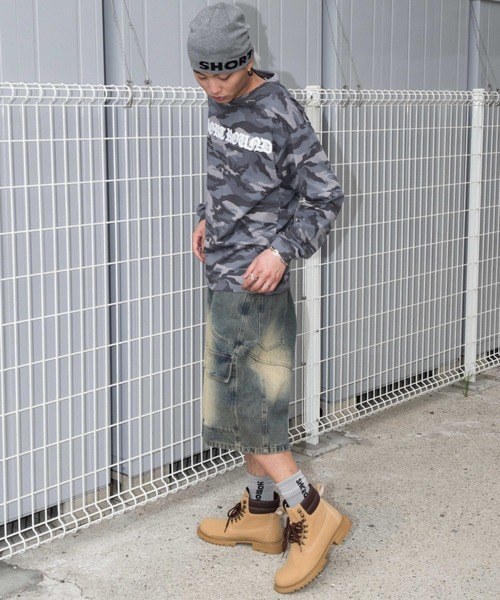 SHORT ROUND(ショートラウンド)の「SHORT ROUND/スウィッチングデニムカーゴショーツ(デニムパンツ・メンズ・スカイブルー/ブラック系3・MEDIUM/LARGE)」の21枚目の写真