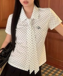 ドットリボン半袖タイシャツ