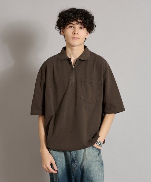 期間限定30％OFF! PIGMENT ZIP HALF POLO ハーフジップピグメントポロ / トップス