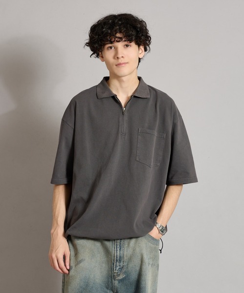 【関税込み】Stone  ブラック ハーフジップ ポロシャツ ハーフジップ ポロシャツ [全3色] – muta Online Store
