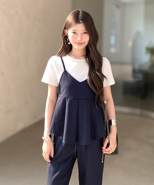by LEGNA(バイレグナ)の「プリーツペプラムキャミ×パンツ セットアップ(セットアップ・レディース・カーキ/ダルブルー系/ネイビー/ブラック/ベージュ・FREE)」の21枚目の写真