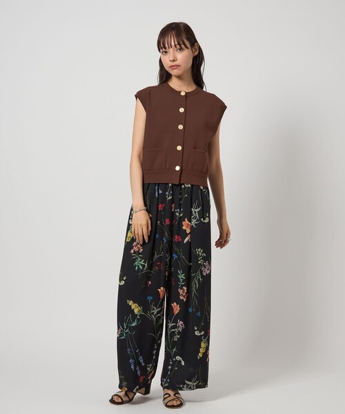 EMMEL REFINES(エメルリファインズ)の「<EMMEL REFINES>EM フラワープリント イージーパンツ(その他パンツ・レディース・ブラック/オフホワイト・M/S)」の4枚目の写真