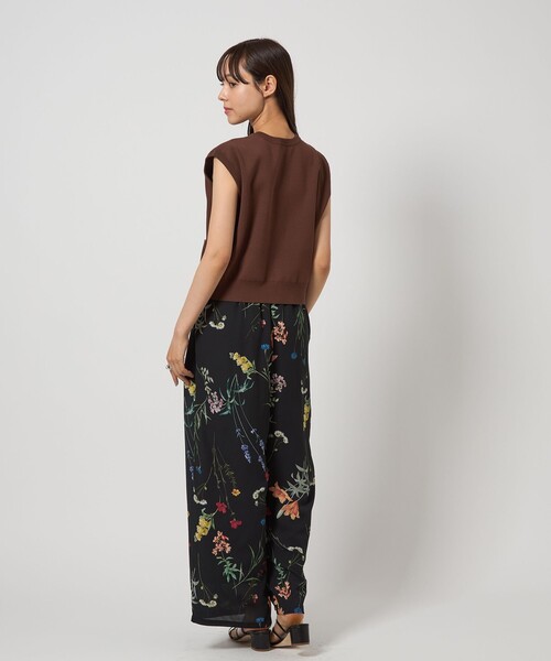 EMMEL REFINES(エメルリファインズ)の「<EMMEL REFINES>EM フラワープリント イージーパンツ(その他パンツ・レディース・ブラック/オフホワイト・M/S)」の6枚目の写真