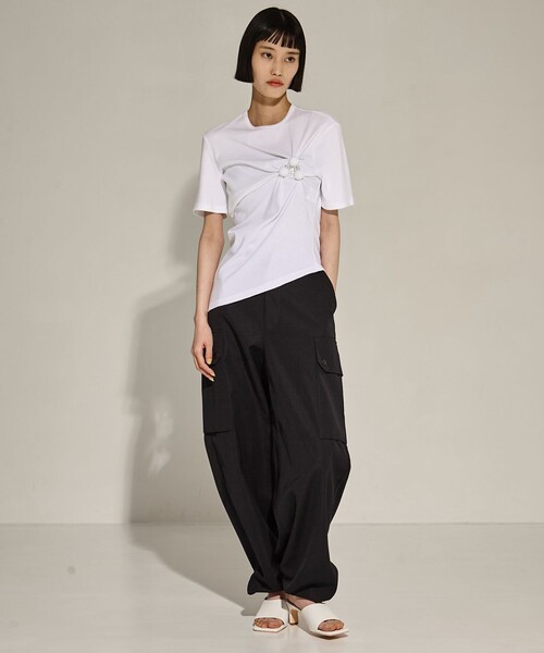 RIV NOBUHIKO（リブノブヒコ）の「【riv nobuhiko/リブノブヒコ】ACHI T-SHIRT/アーチTシャツ（Tシャツ/カットソー・レディース・ブラック/ホワイト・FREE）」の3枚目の写真