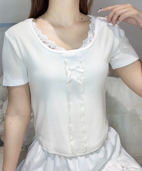 セール】リボンデザインTシャツ（Tシャツ/カットソー