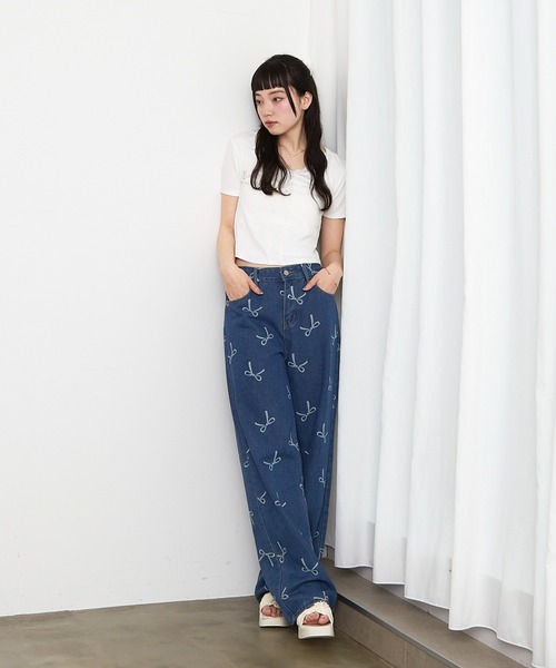 paravion（パラビオン）の「リボンデザインTシャツ（Tシャツ/カットソー・レディース・グレー/ブルー/ブラック/ホワイト・FREE）」の11枚目の写真