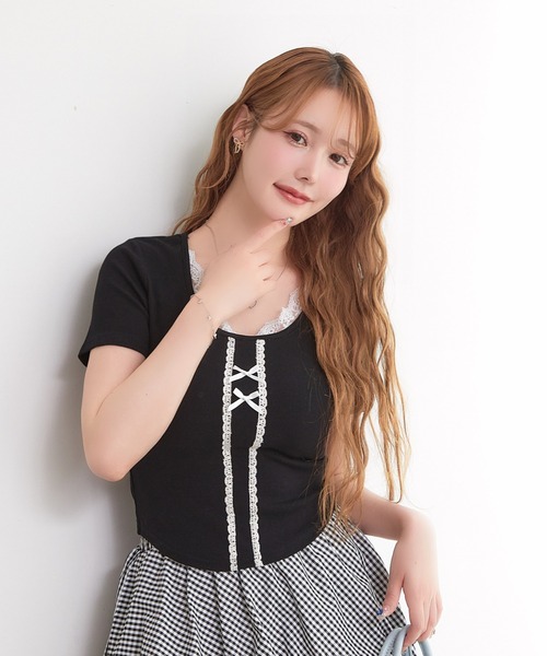 今季リボンTシャツ Disney tシャツ ヘラクレス/脇ドロストリボンTee レディース