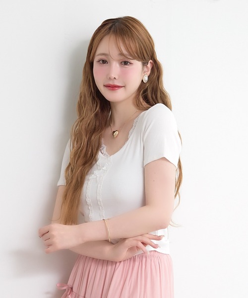 paravion（パラビオン）の「リボンデザインTシャツ（Tシャツ/カットソー・レディース・グレー/ブルー/ブラック/ホワイト・FREE）」の7枚目の写真
