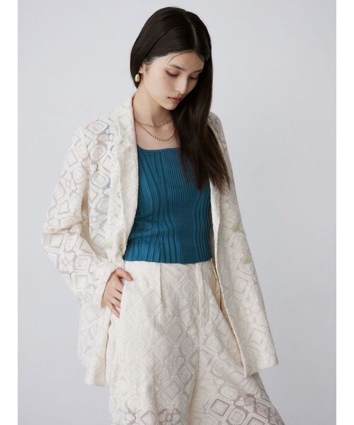 MURUA（ムルーア）の「【WEB限定】レースシアージャケット（テーラードジャケット・レディース・ブラック/アイボリー・FREE）」の9枚目の写真