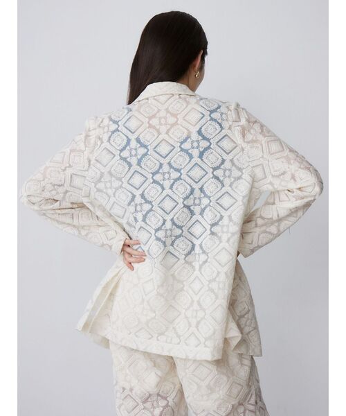 MURUA（ムルーア）の「【WEB限定】レースシアージャケット（テーラードジャケット・レディース・ブラック/アイボリー・FREE）」の12枚目の写真