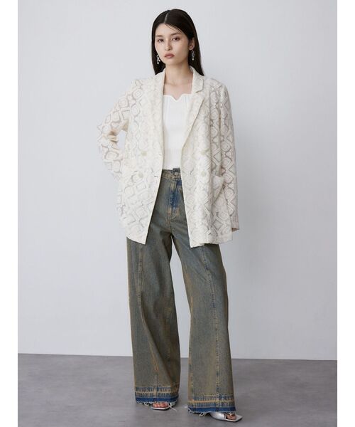 MURUA（ムルーア）の「【WEB限定】レースシアージャケット（テーラードジャケット・レディース・ブラック/アイボリー・FREE）」の22枚目の写真