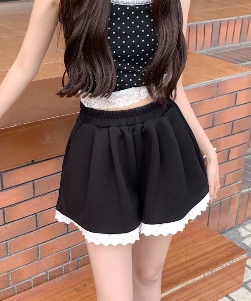 ampm（エーエムピーエム）の「裾レースフリルショートスウェットパンツ（スウェットパンツ・レディース・グレー/ブラック・S/M/L）」の21枚目の写真