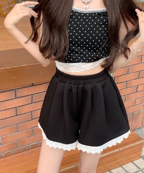 ampm（エーエムピーエム）の「裾レースフリルショートスウェットパンツ（スウェットパンツ・レディース・グレー/ブラック・S/M/L）」の22枚目の写真