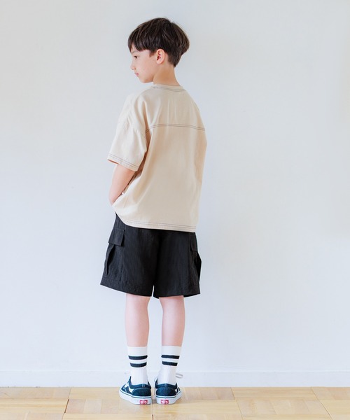 coca(coca)(コカ)の「キッズ ワッシャーナイロンカーゴハーフパンツ(カーゴパンツ・キッズ・ブラック/カーキ・120/130/140/150)」の5枚目の写真