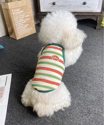 lit.Cy（リットシー）の「レトロ マルチボーダー タンクトップ ドッグウェア（ペットウェア・メンズ）」
