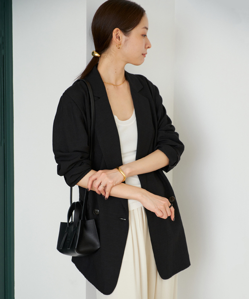 plage（プラージュ）の「《追加》R’IAM AIR ジャケット 2（テーラードジャケット・レディース・ブラック/ベージュ・36/38）」の20枚目の写真