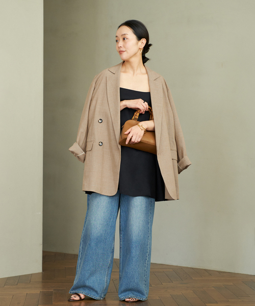 plage（プラージュ）の「《追加》R’IAM AIR ジャケット 2（テーラードジャケット・レディース・ブラック/ベージュ・36/38）」の11枚目の写真