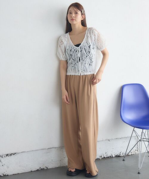 RETRO GIRL（レトロガール）の「ポンチワイドPT（その他パンツ・レディース・ベージュ/ブラック・FREE）」の18枚目の写真