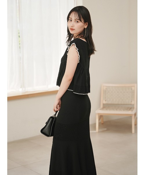リボンジャガードニットプルオーバー　スナイデル SNIDEL｜リボンジャガードニットプルオーバー | Rakuten Fashion