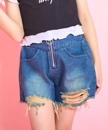ANAP kids | ハイウエストリングジップデニムショートパンツ【ジュニアお揃い】(その他パンツ)