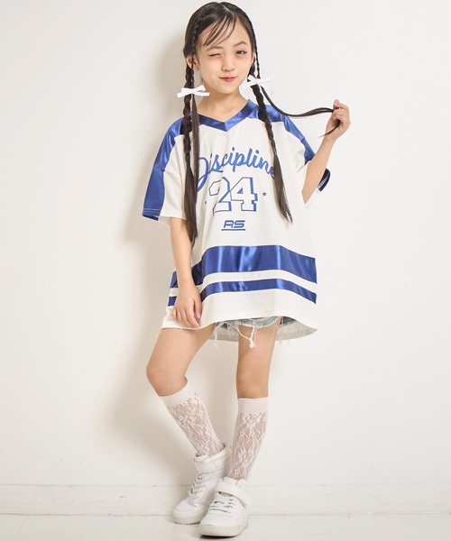 ANAP kids(アナップキッズ)の「ハイウエストリングジップデニムショートパンツ【ジュニアお揃い】(その他パンツ・キッズ・ブルー/ブラック/ライトブルー・110cm/120cm/130cm)」の6枚目の写真