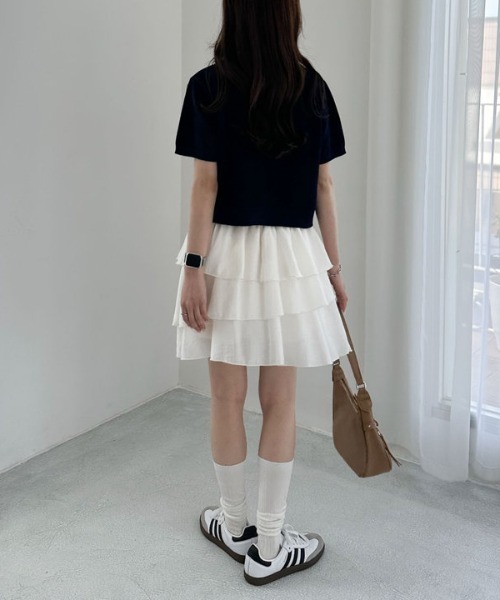 archives（アルシーヴ）の「ハーフスリーブ金ボタンニットカーディガン（カーディガン/ボレロ・レディース・ネイビー/イエロー/チャコールグレー/アイボリー・MEDIUM）」の16枚目の写真