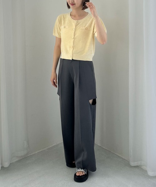 archives（アルシーヴ）の「ハーフスリーブ金ボタンニットカーディガン（カーディガン/ボレロ・レディース・ネイビー/イエロー/チャコールグレー/アイボリー・MEDIUM）」の22枚目の写真