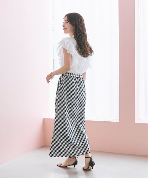 La boutique BonBon(ラブティックボンボン)の「【最強お上品ブラウス】ラッフルフリルスリーブブラウス(シャツ/ブラウス・レディース・ミント/ネイビー/ホワイト・FREE)」の9枚目の写真