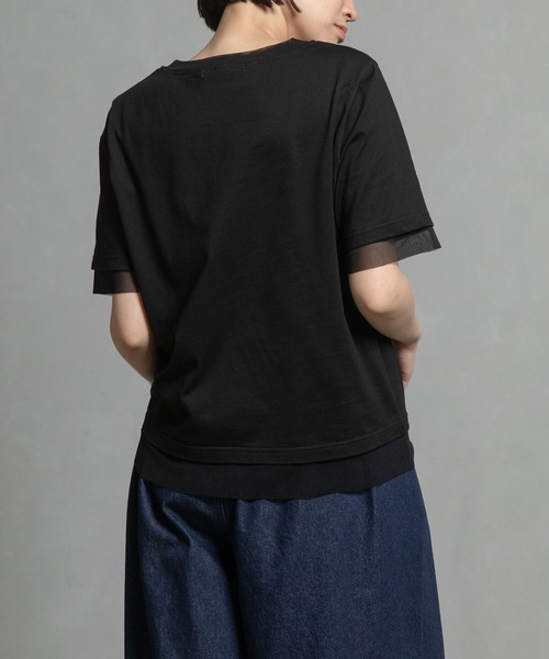 MARECHAL TERRE（マルシャルテル）の「シアーレイヤードTシャツ（Tシャツ/カットソー・レディース・ブラック/ブルー/ホワイト/ライトグリーン・MEDIUM）」の16枚目の写真
